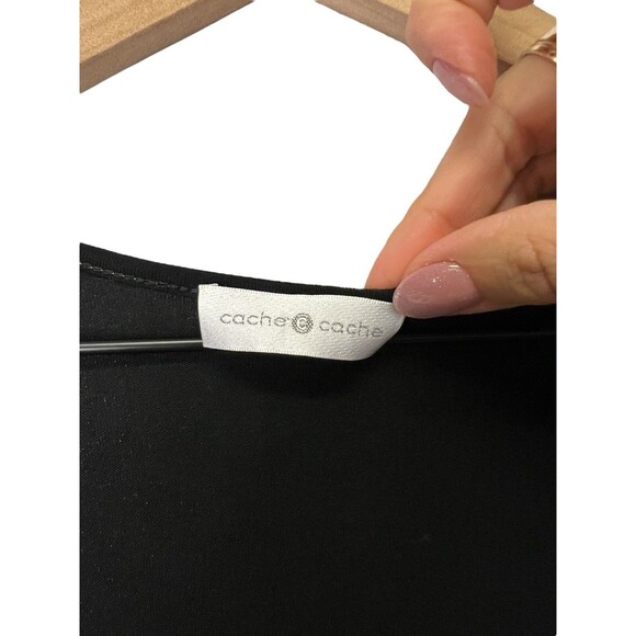 Vintage CACHE Y2K Black Green Graphic Asymmetrical Dress Goth Indie Grunge 40 - Picture 9 of 14